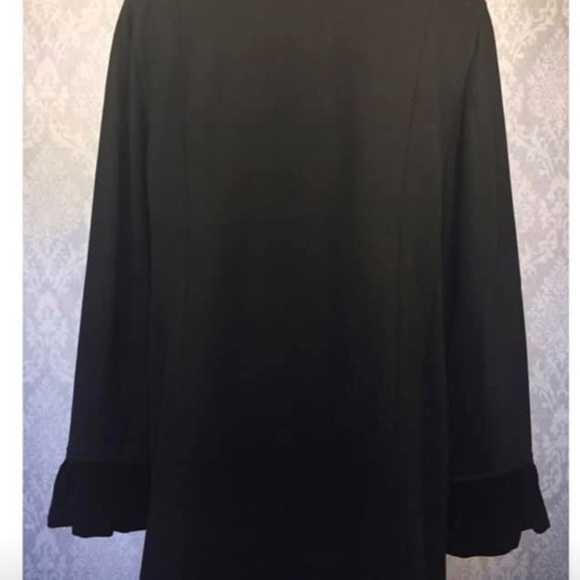 INC Plus Size Velvet Ruffled Coat. - Picture 3 of 5